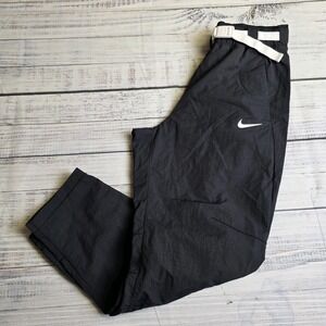Nike Pants Womens Small Black Sportswear Tech Pack Woven Belted Tapered Athletic